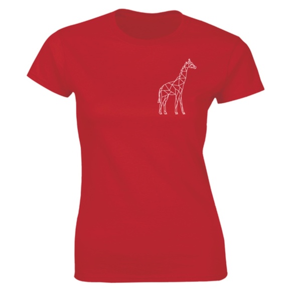 Half It Tops - Geometric Giraffe Pocket Animal Lover T-shirt Tee Half It Tops - Geometric Giraffe Pocket Animal Lover T-shirt Tee